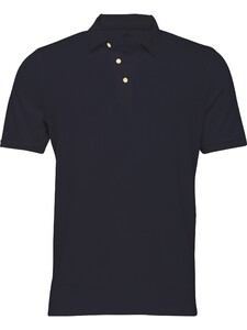 Fynch-Hatton Linen Blend Uni Poloshirt Poloshirt Navy