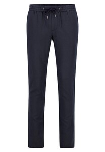 Fynch-Hatton Linen Cotton Drawstring Chino Pants Dark Navy