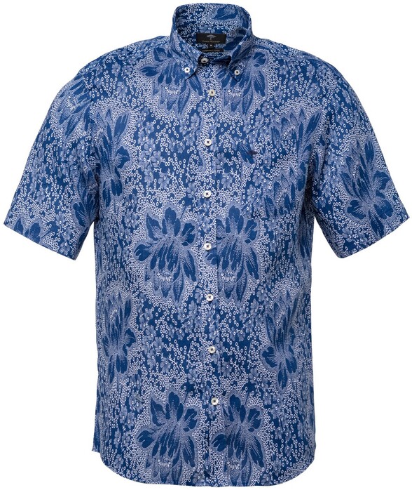 Fynch-Hatton Linen Floral Shirt Midnight