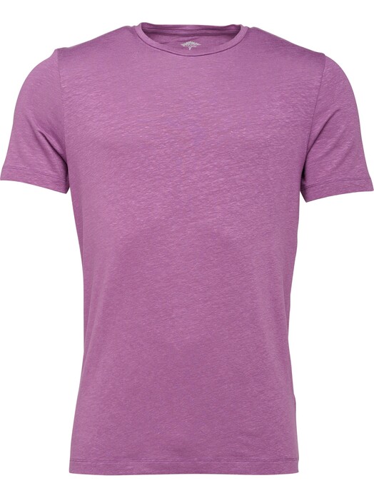 Fynch-Hatton Linen Round Neck Uni T-Shirt Mauve