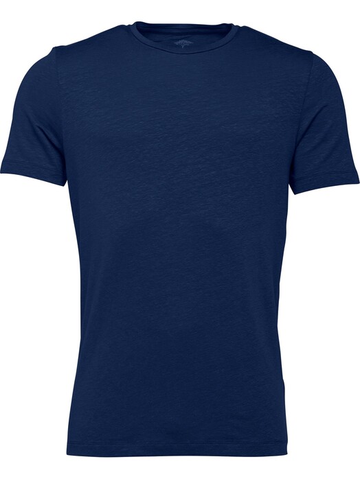 Fynch-Hatton Linen Round Neck Uni T-Shirt Midnight