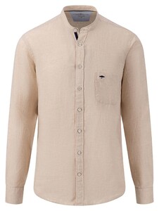 Fynch-Hatton Linen Stand Up Collar Uni Shirt Stone