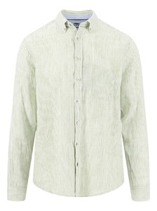 Fynch-Hatton Linen Stripe Long Sleeve Overhemd Avocado