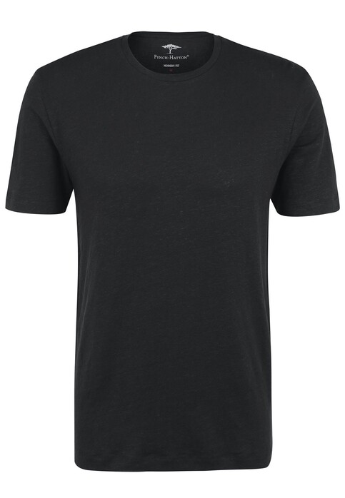 Fynch-Hatton Linen T-Shirt O-Neck Black
