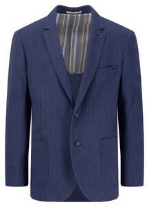 Fynch-Hatton Linnen Blend Herringbone Blazer Dark Navy