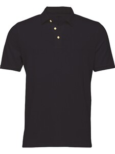 Fynch-Hatton Linnen Blend Uni Poloshirt Polo Zwart
