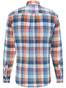 Fynch-Hatton Linnen Katoen Check Overhemd Mandarin-Blue