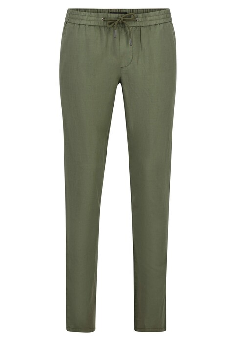 Fynch-Hatton Linnen Katoen Drawstring Chino Broek Dusty Olive