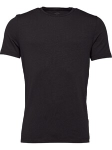 Fynch-Hatton Linnen Ronde Hals Uni T-Shirt Zwart