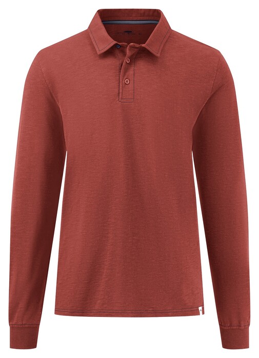 Fynch-Hatton Long Sleeve Rugby Slub Polo Roest