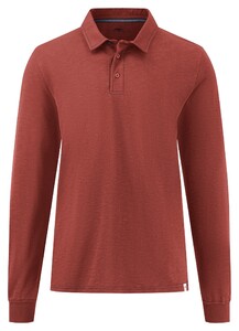 Fynch-Hatton Long Sleeve Rugby Slub Poloshirt Rust