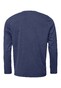 Fynch-Hatton Long Sleeve Shirt Henley Collar Fine Structure Poloshirt Navy