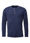 Fynch-Hatton Long Sleeve Shirt Henley Collar Fine Structure Poloshirt Navy
