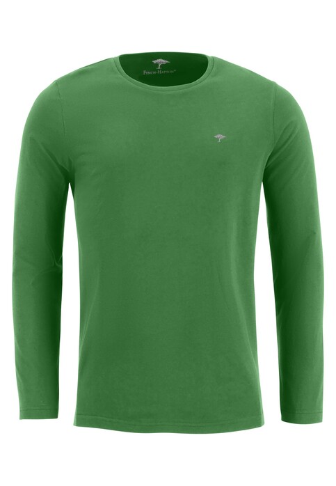 Fynch-Hatton Longsleeve O-Neck T-Shirt Uni Color Kiwi