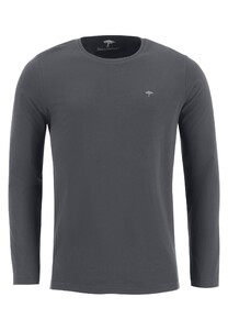 Fynch-Hatton Longsleeve O-Neck T-Shirt Uni Color T-Shirt Asphalt