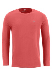 Fynch-Hatton Longsleeve O-Neck T-Shirt Uni Color T-Shirt Flamingo