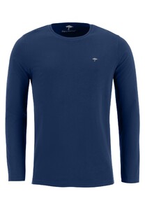 Fynch-Hatton Longsleeve O-Neck T-Shirt Uni Color T-Shirt Midnight
