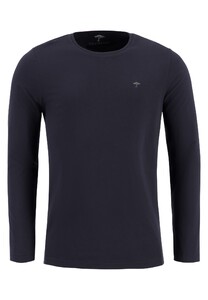 Fynch-Hatton Longsleeve O-Neck T-Shirt Uni Color T-Shirt Navy