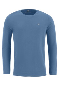 Fynch-Hatton Longsleeve O-Neck T-Shirt Uni Color T-Shirt Pacific