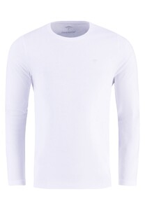 Fynch-Hatton Longsleeve O-Neck T-Shirt Uni Color T-Shirt White