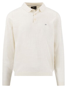 Fynch-Hatton Longsleeve Slub Cotton Polo New Off White