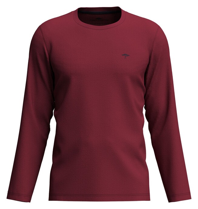 Fynch-Hatton Longsleeve Uni Color O-Neck T-Shirt Ruby Red