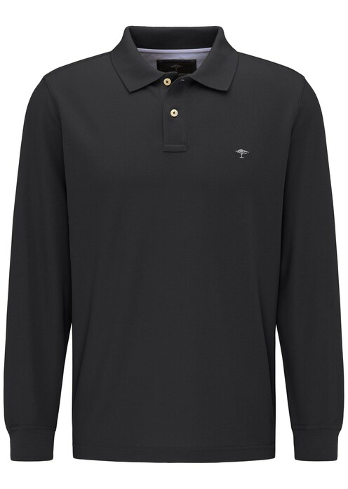 Fynch-Hatton Longsleeve Uni Poloshirt Black
