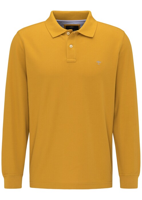 Fynch-Hatton Longsleeve Uni Poloshirt Mustard
