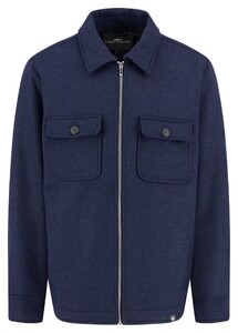 Fynch-Hatton Mélange Double Chest Pocket Overshirt Dark Navy