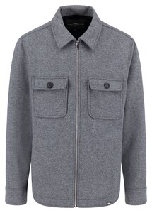 Fynch-Hatton Mélange Double Chest Pocket Overshirt Steel