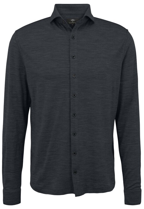 Fynch-Hatton Melange Merino Jersey Shirt Anthra