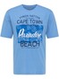 Fynch-Hatton Melange Paradise Print T-Shirt Blauw-Wit