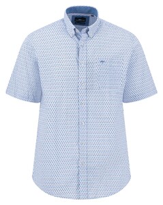 Fynch-Hatton Mini Abstract Pattern Button-Down Overhemd Light Peony-Blue