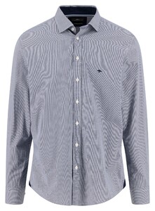 Fynch-Hatton Mini Check Kent Collar Shirt Navy
