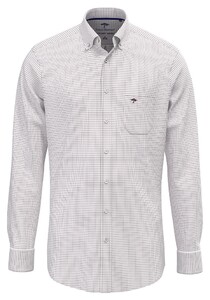Fynch-Hatton Mini Check Oxford Button-Down Shirt Deep Merlot