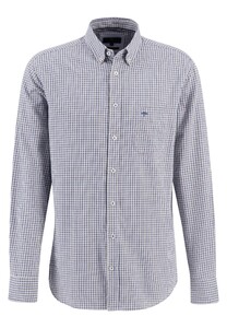 Fynch-Hatton Mini Combi Check Button Down Overhemd Sage Green