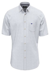 Fynch-Hatton Mini Dot Floral Pattern Overhemd Strong Blue