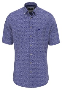 Fynch-Hatton Mini Floral Pattern Button-Down Overhemd Navy