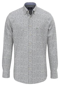 Fynch-Hatton Mini Flower Pattern Kent Collar Shirt Fern