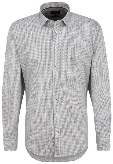 Fynch-Hatton Mini Half Circles Pattern Shirt White-Multi