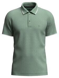 Fynch-Hatton Mini Jacquard Pattern Two-Tone Poloshirt Turf Green