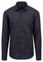 Fynch-Hatton Mini Leaves Pattern Kent Collar Overhemd Navy