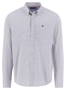 Fynch-Hatton Mini Wave Allover Pattern Overhemd Peach-Blue