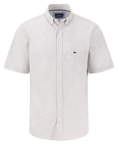 Fynch-Hatton Minimal Fantasy Pattern Short Sleeve Button-Down Overhemd Vivid Yellow