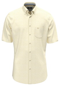 Fynch-Hatton Minimal Flower Pattern Button-Down Overhemd Pale Yellow