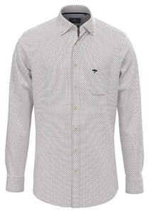 Fynch-Hatton Minimal Pattern Button Down Overhemd Wit
