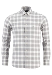 Fynch-Hatton Modern Flanel Duo Check Button Down Overhemd Silver