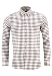 Fynch-Hatton Modern Flannel Check Button Down Shirt Camel