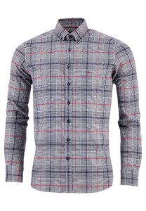 Fynch-Hatton Modern Flannel Multi Check Button Down Shirt Navy-Red
