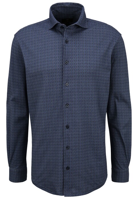 Fynch-Hatton Modern Jersey Minimal Overhemd Blauw